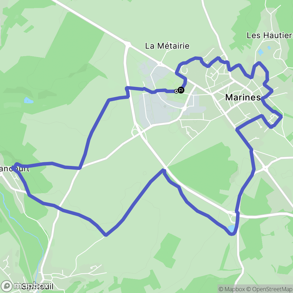 Marines : carte du parcours de randonnée - France