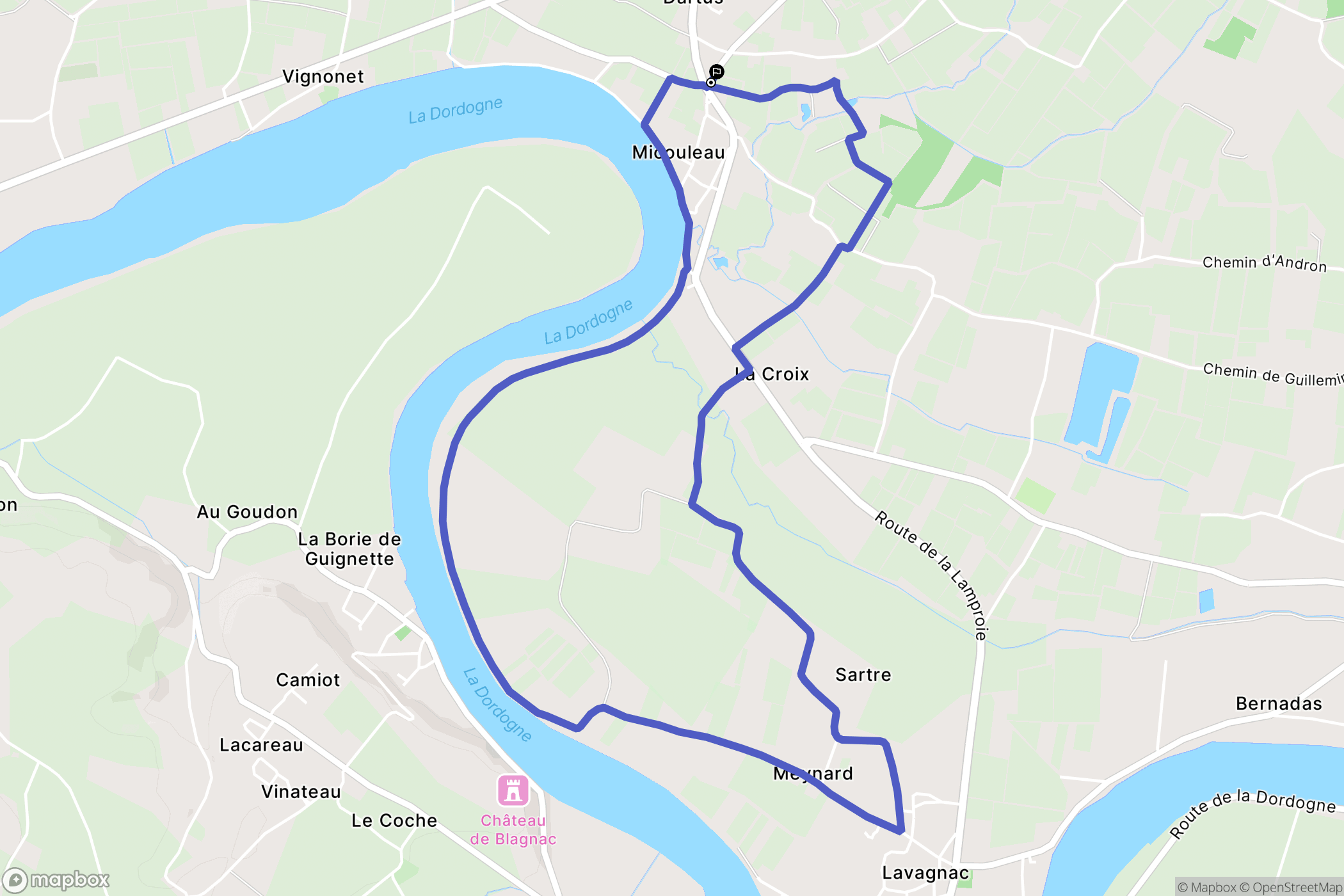 Vignonet : carte du parcours de randonnée - France
