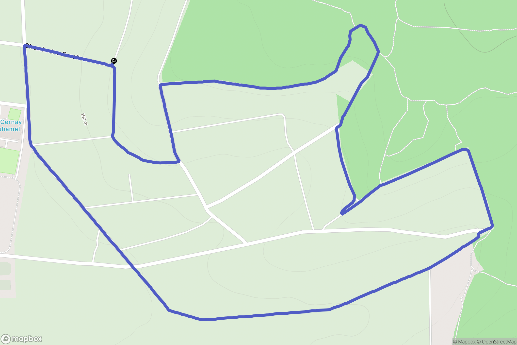 Cernay-lès-Reims : carte du parcours de randonnée - France