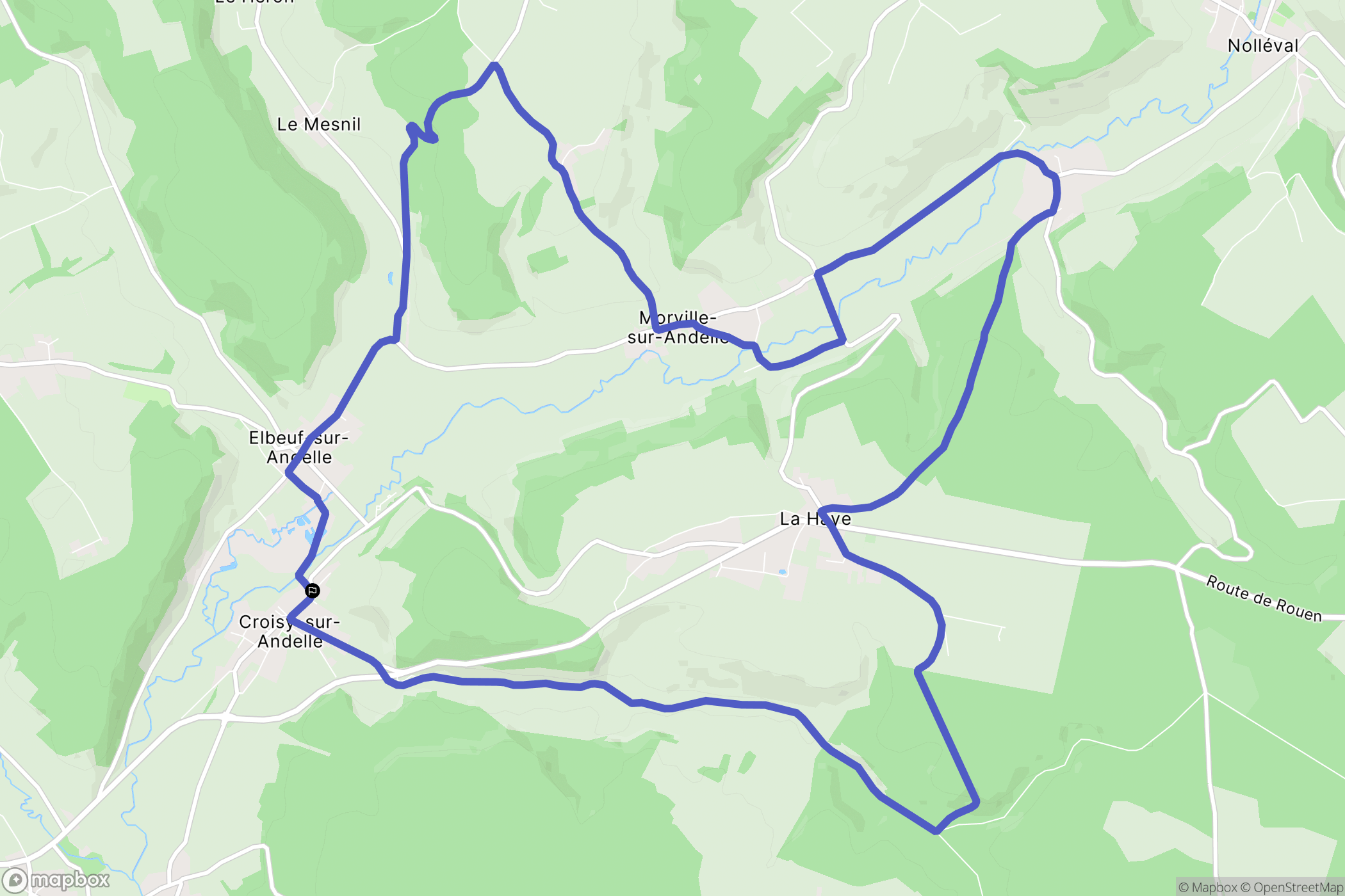 Croisy-sur-Andelle : carte du parcours de randonnée - France