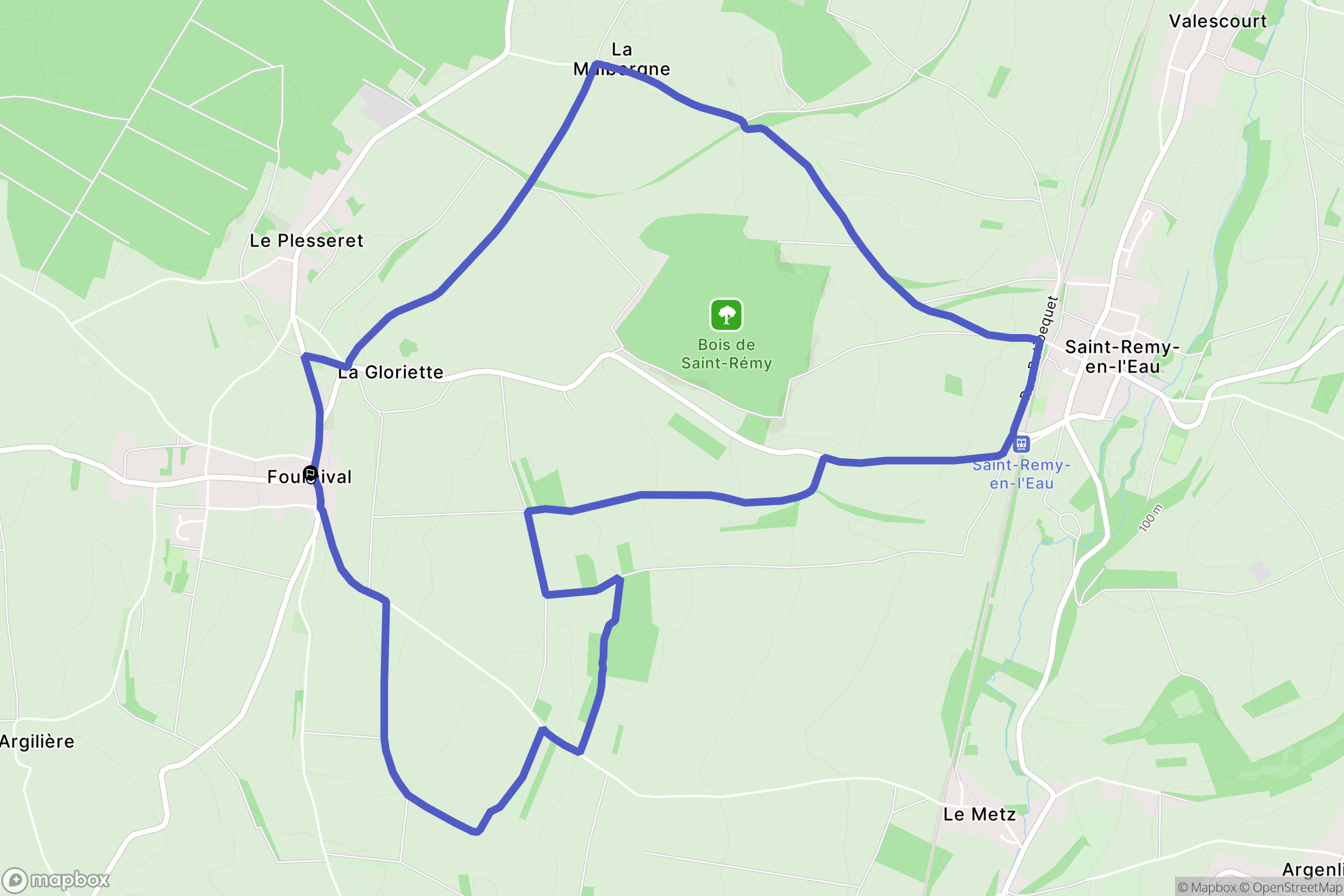Fournival : carte du parcours de randonnée - France