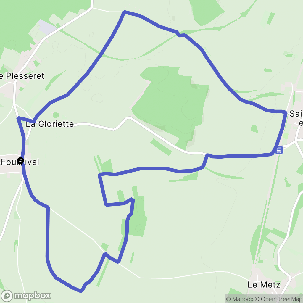 Fournival : carte du parcours de randonnée - France