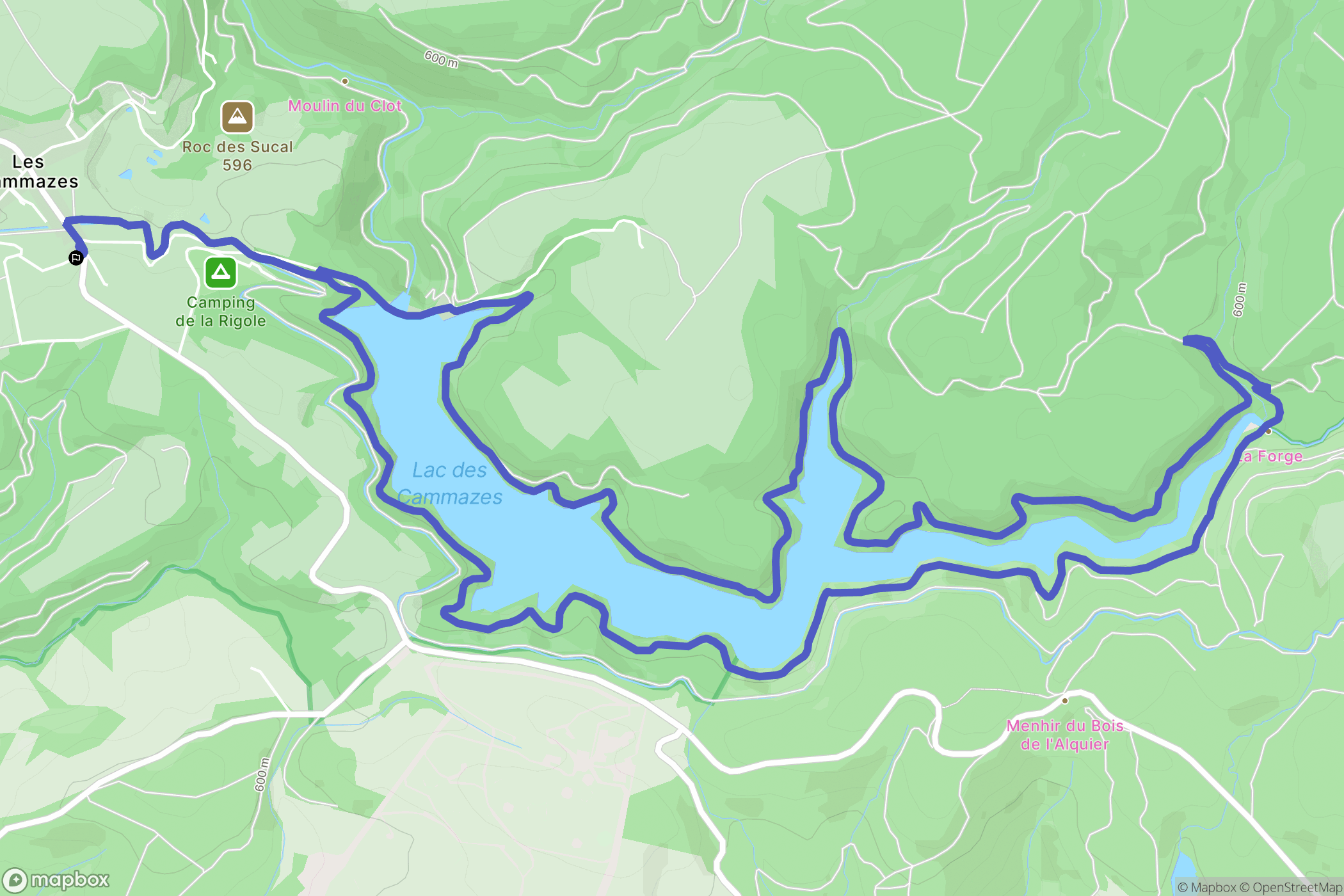 Les Cammazes : carte du parcours de randonnée - France