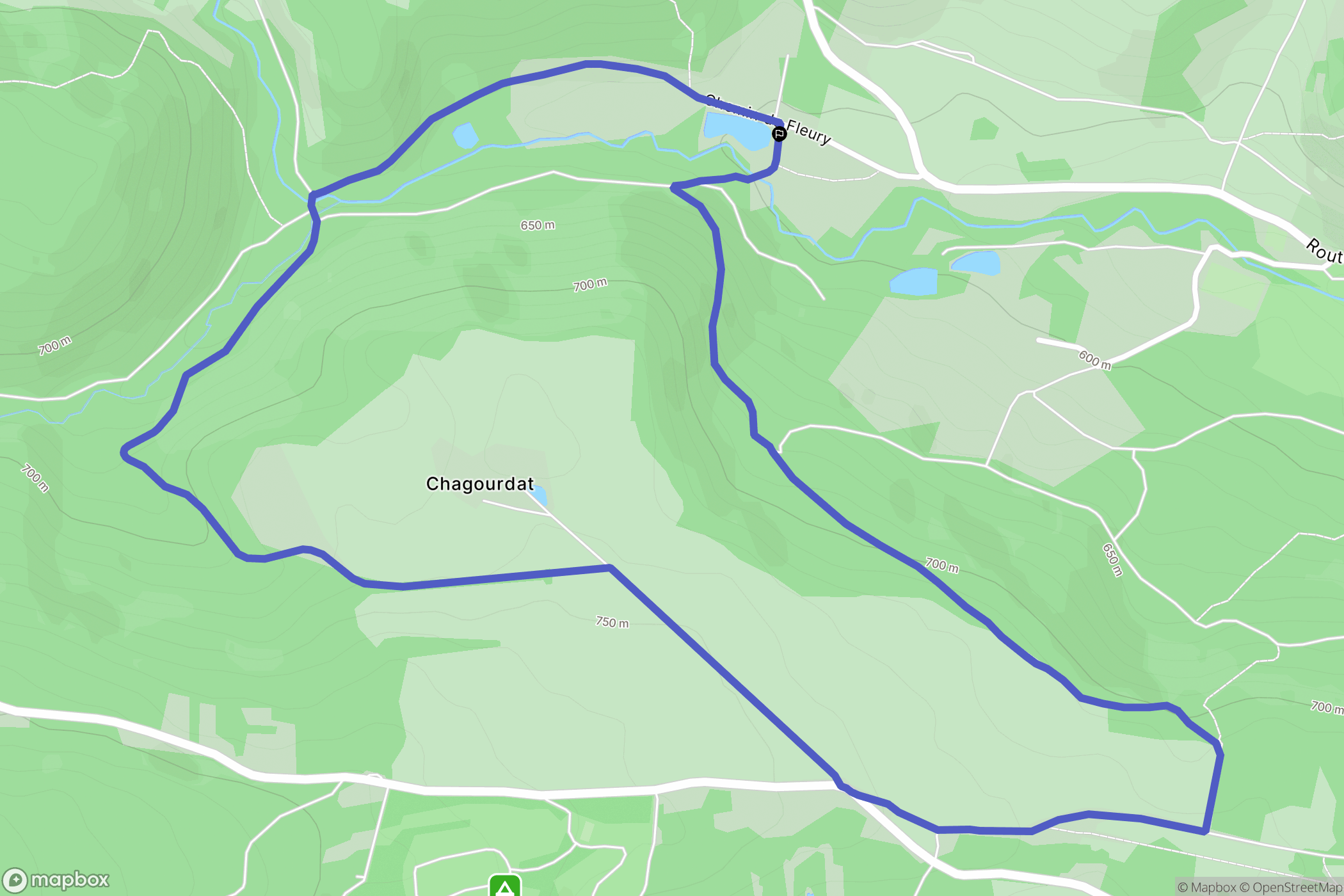 Chanonat : carte du parcours de randonnée - France
