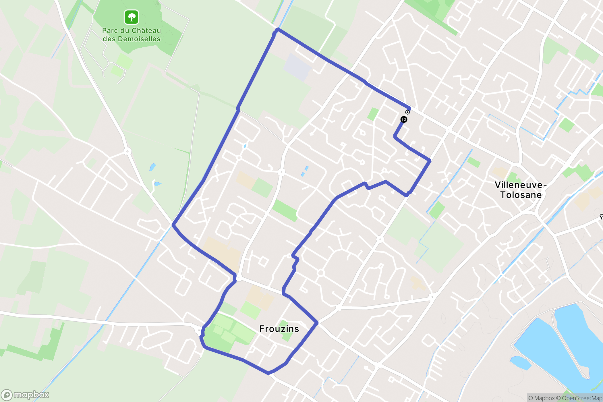 Villeneuve-Tolosane : carte du parcours de randonnée - France