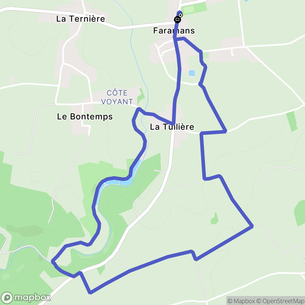 Faramans : carte du parcours de randonnée - France