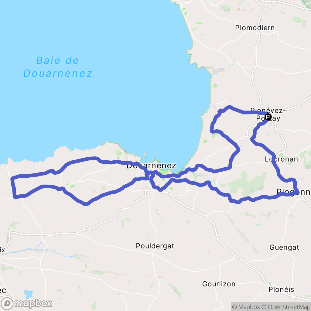 Plonévez-Porzay : carte du parcours de randonnée - France