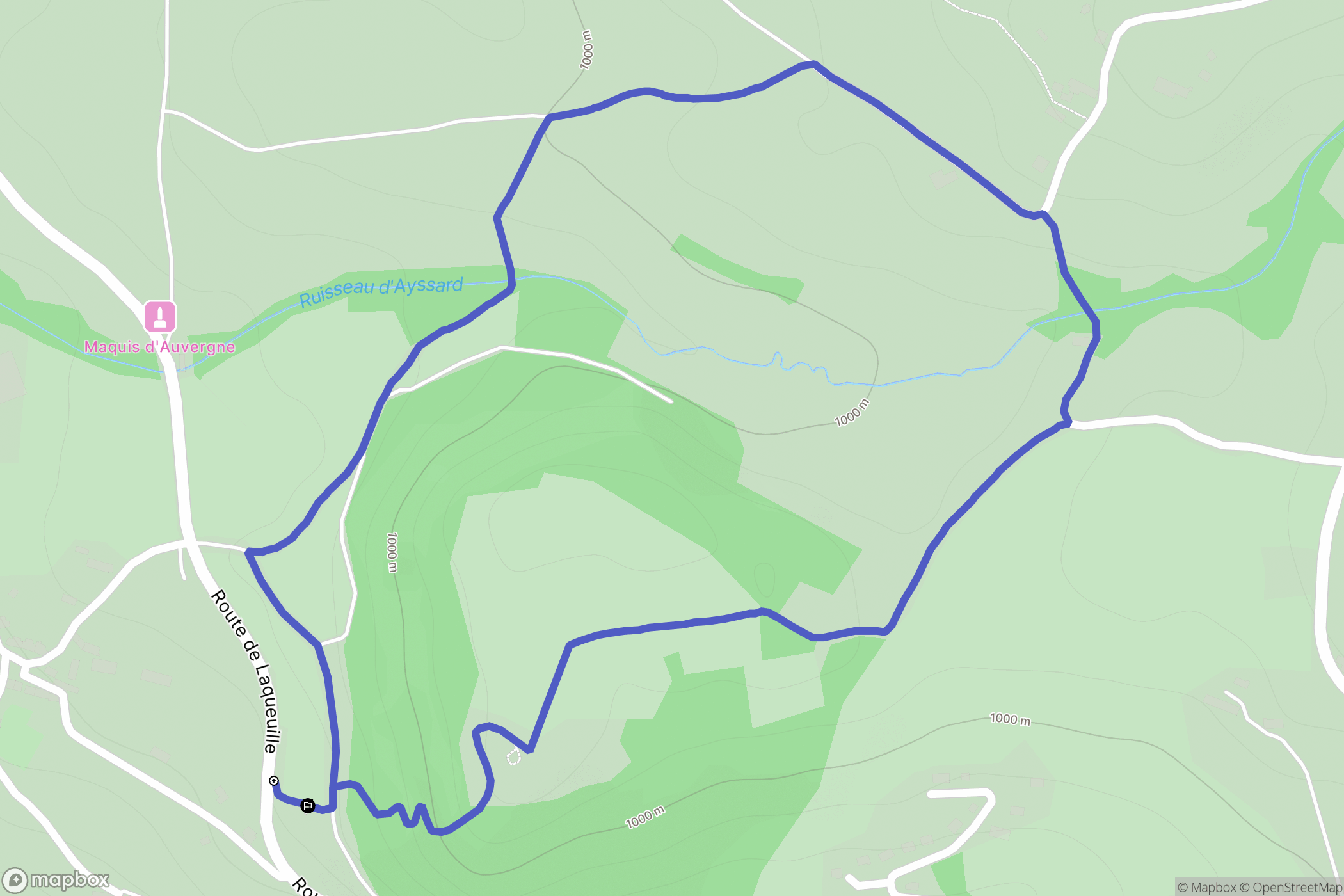 La Tour-d'Auvergne : carte du parcours de randonnée - France