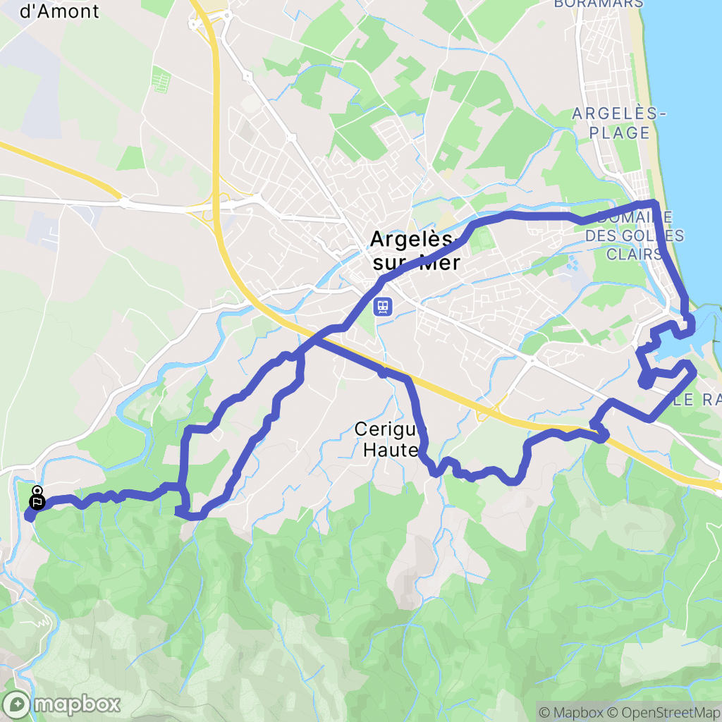 Argelès-sur-Mer : carte du parcours de randonnée - France