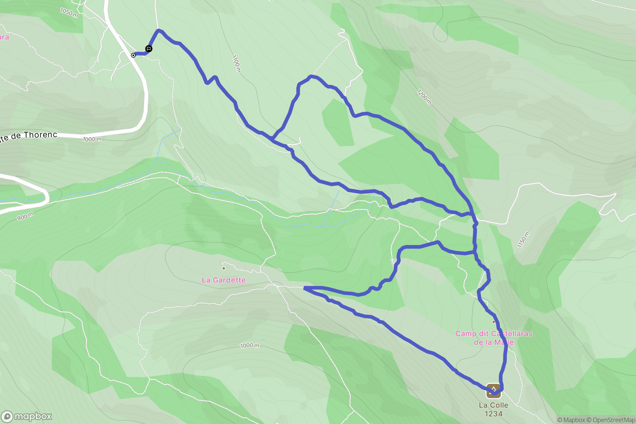 Saint-Vallier-de-Thiey : carte du parcours de randonnée - France