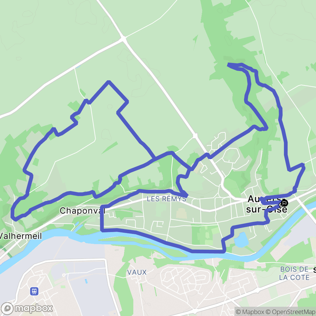 Auvers-sur-Oise : carte du parcours de randonnée - France
