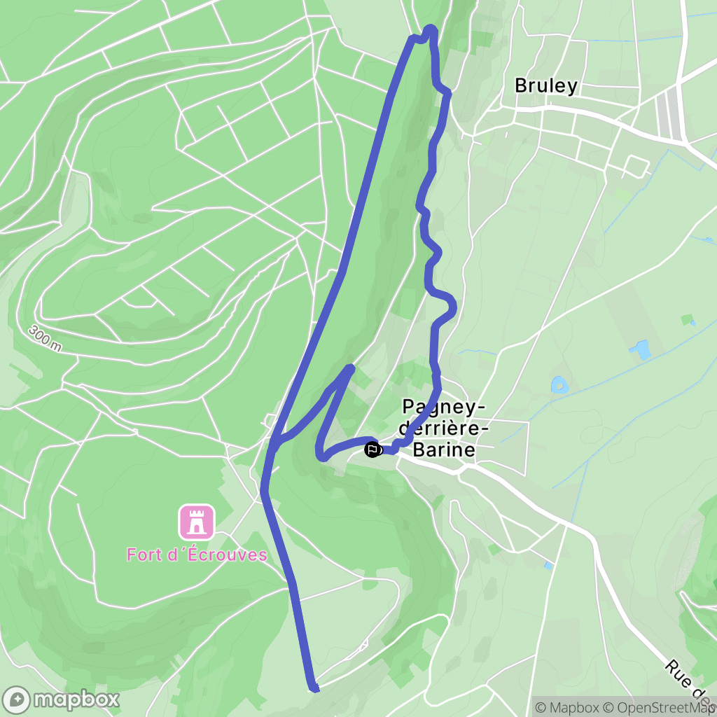 Pagney-derrière-Barine : carte du parcours de randonnée - France