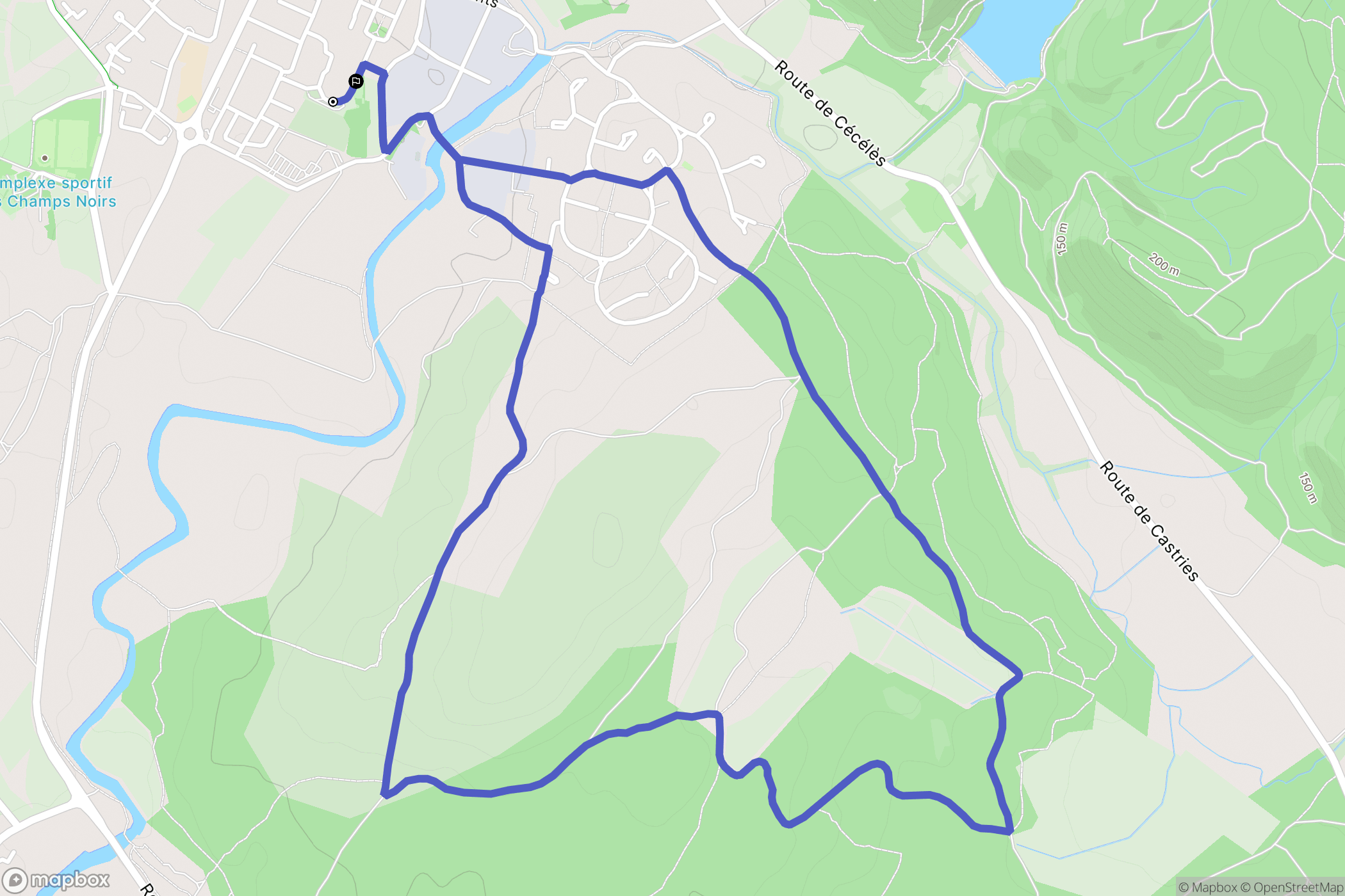 Saint-Mathieu-de-Tréviers : carte du parcours de randonnée - France