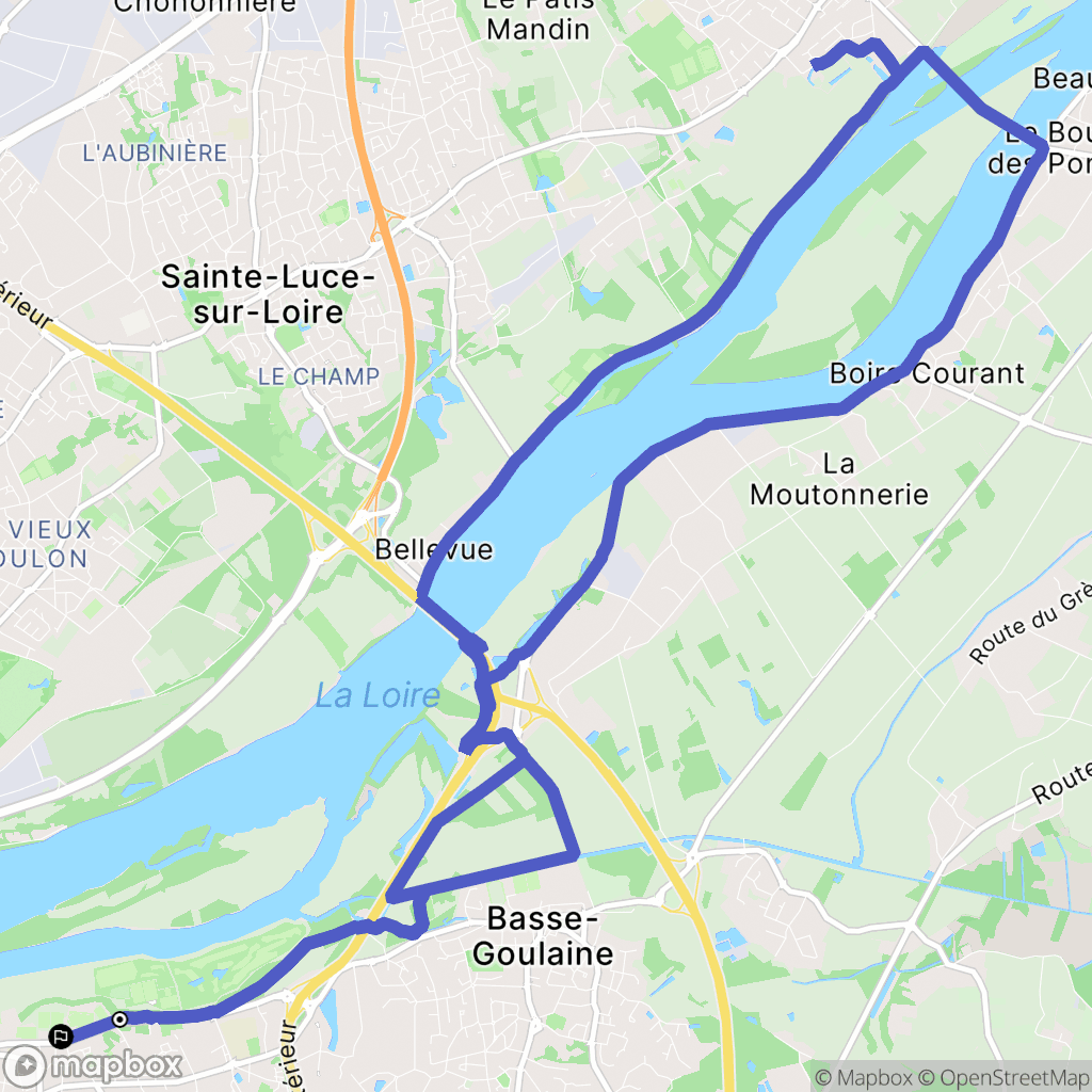 Saint-Sébastien-sur-Loire : carte du parcours de randonnée - France