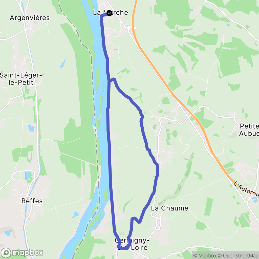 La Marche : carte du parcours de randonnée - France