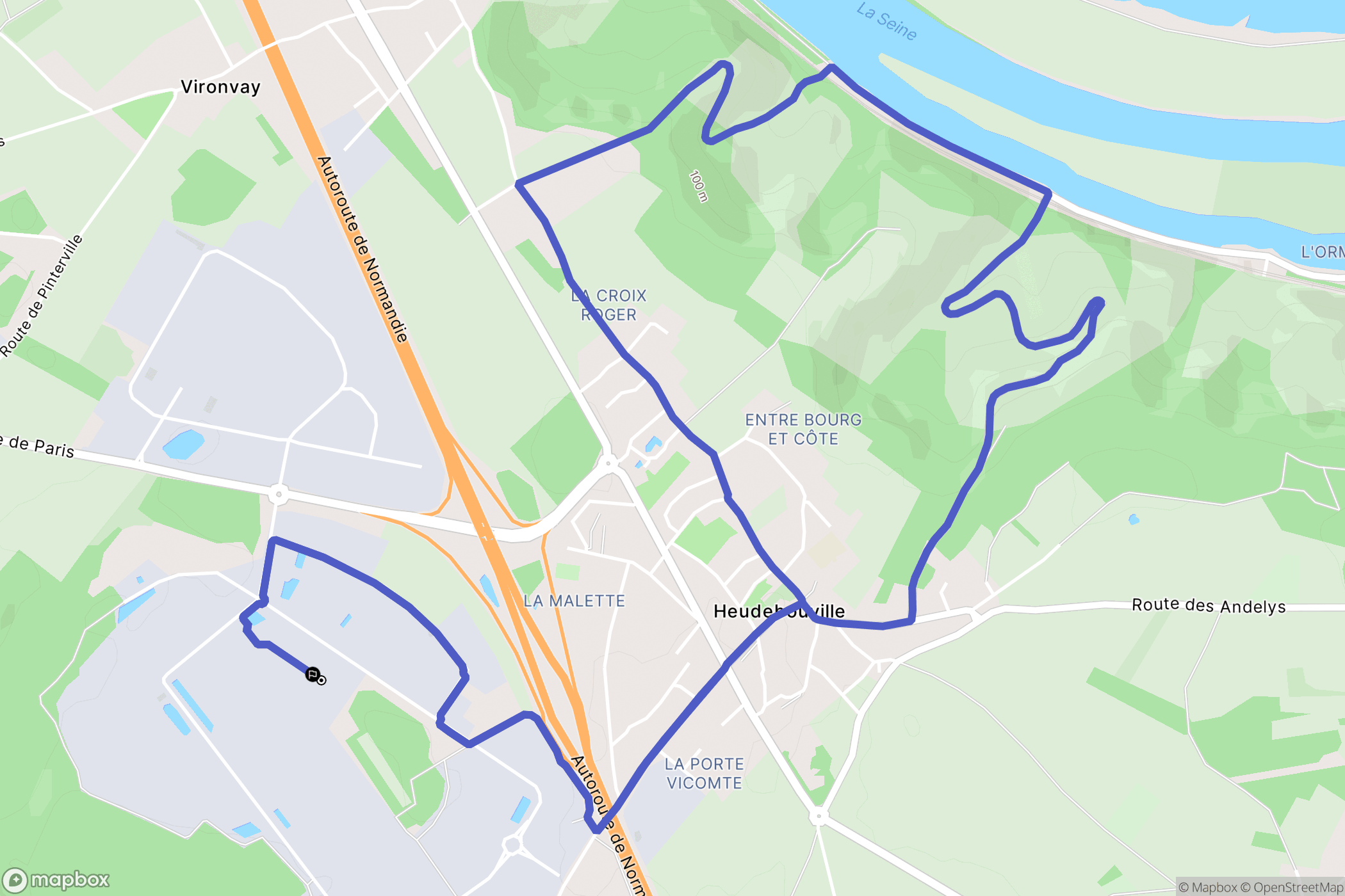Heudebouville : carte du parcours de randonnée - France