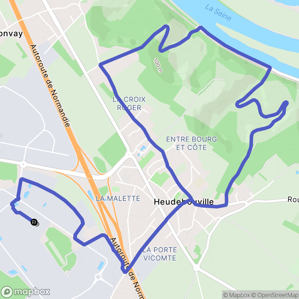 Heudebouville : carte du parcours de randonnée - France