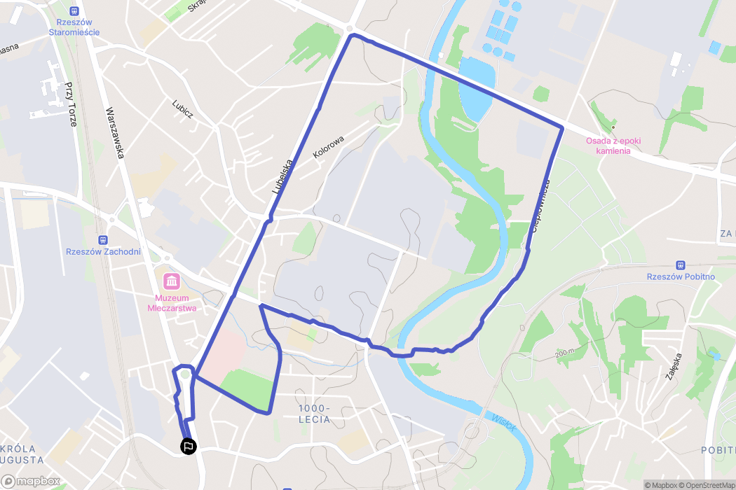 Rzeszów: mapa trasy - Poland