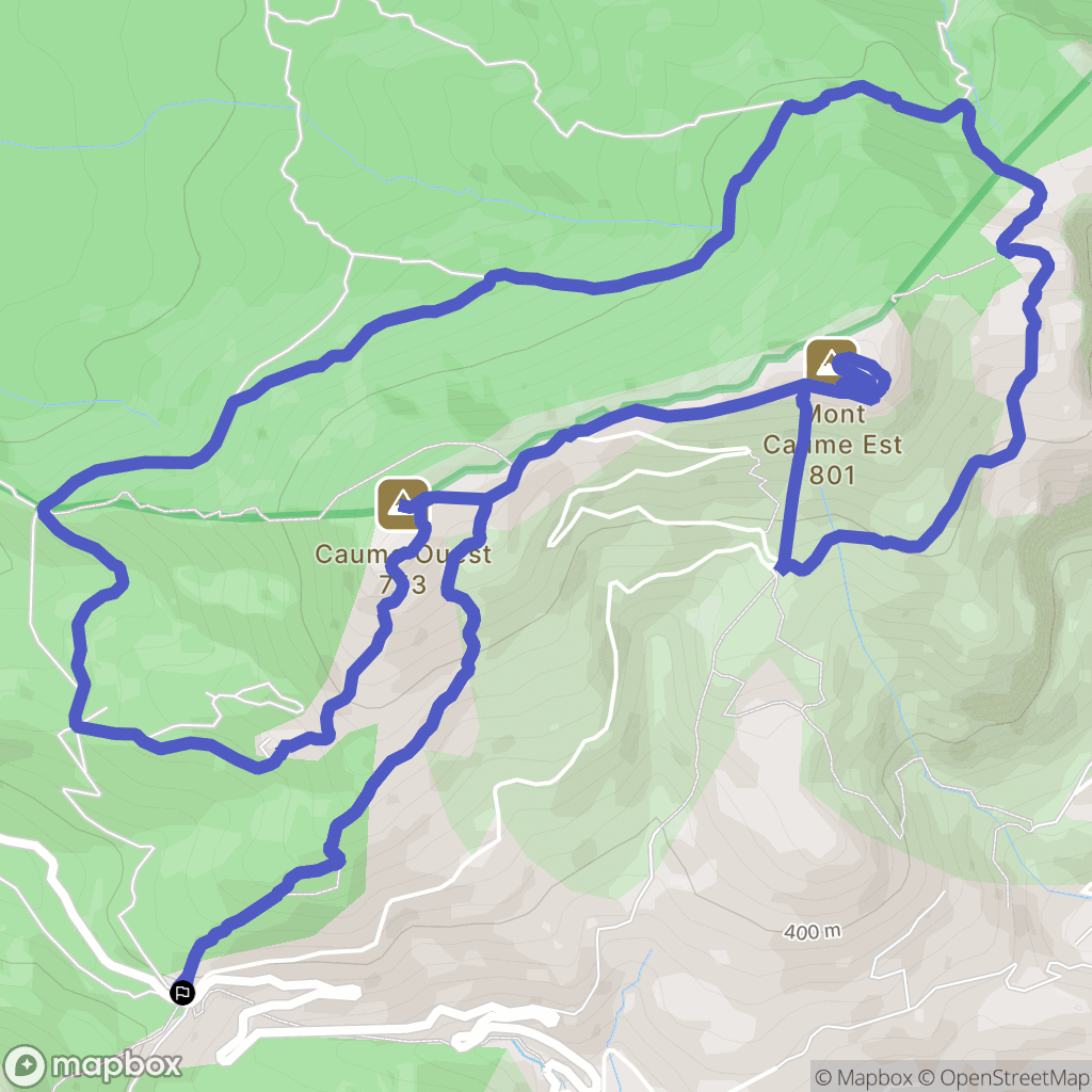 Évenos : carte du parcours de randonnée - France