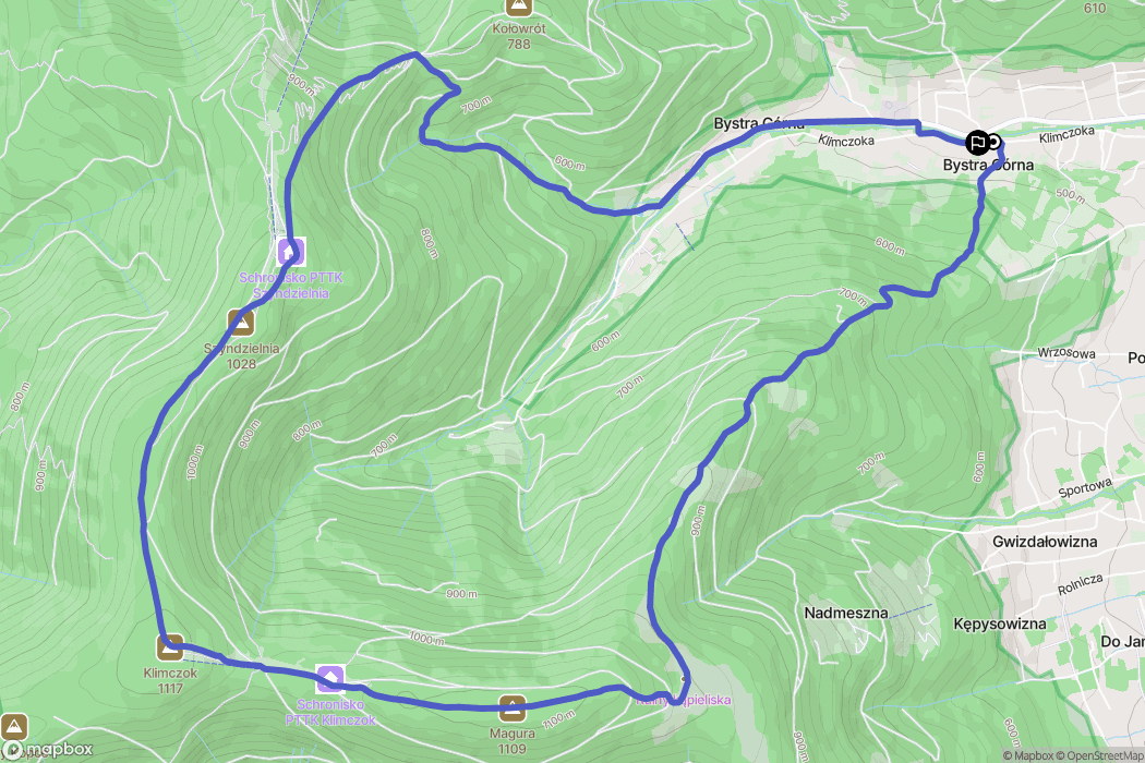 Bystra: mapa trasy - Poland