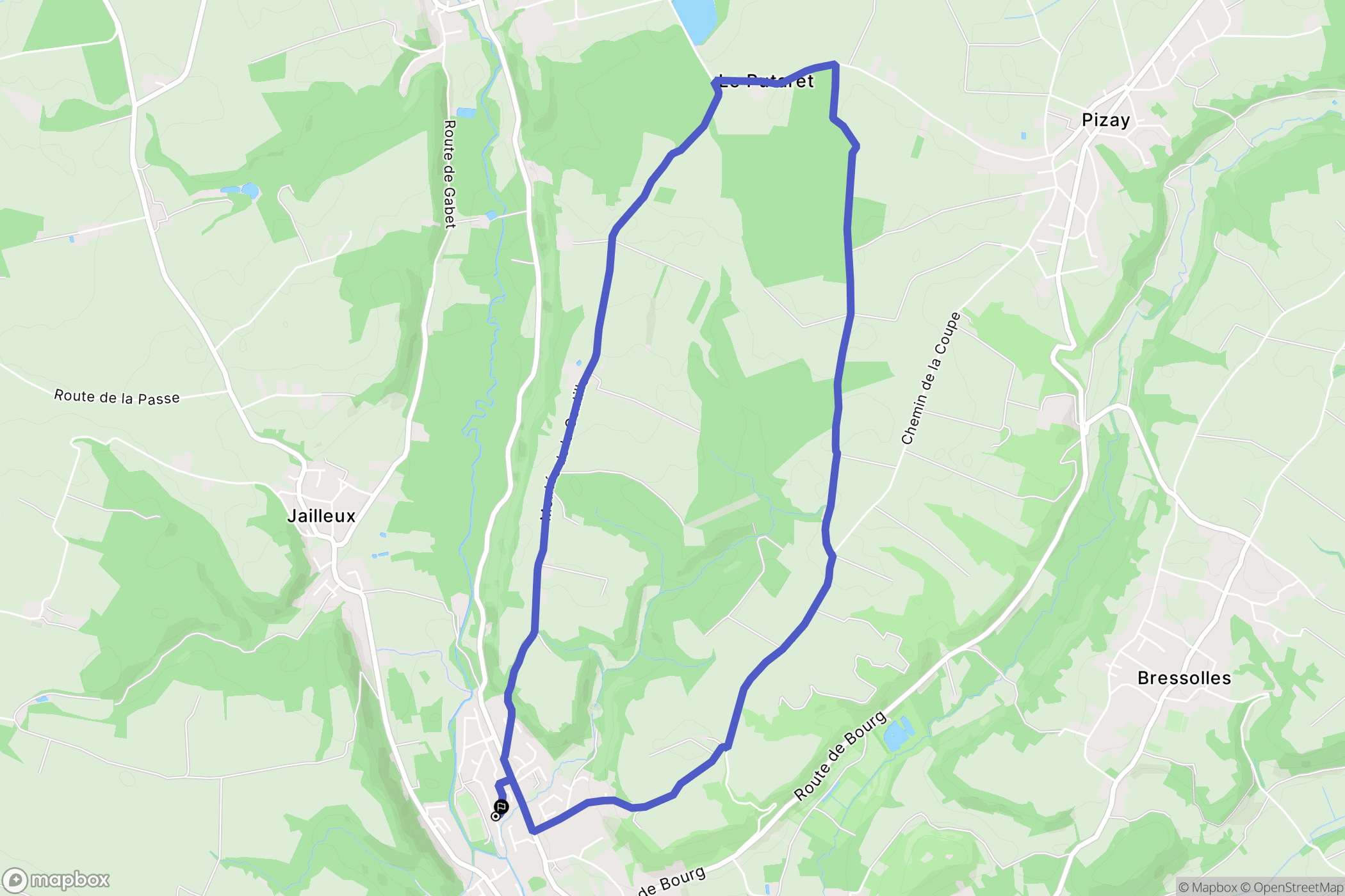 Montluel : carte du parcours de randonnée - France