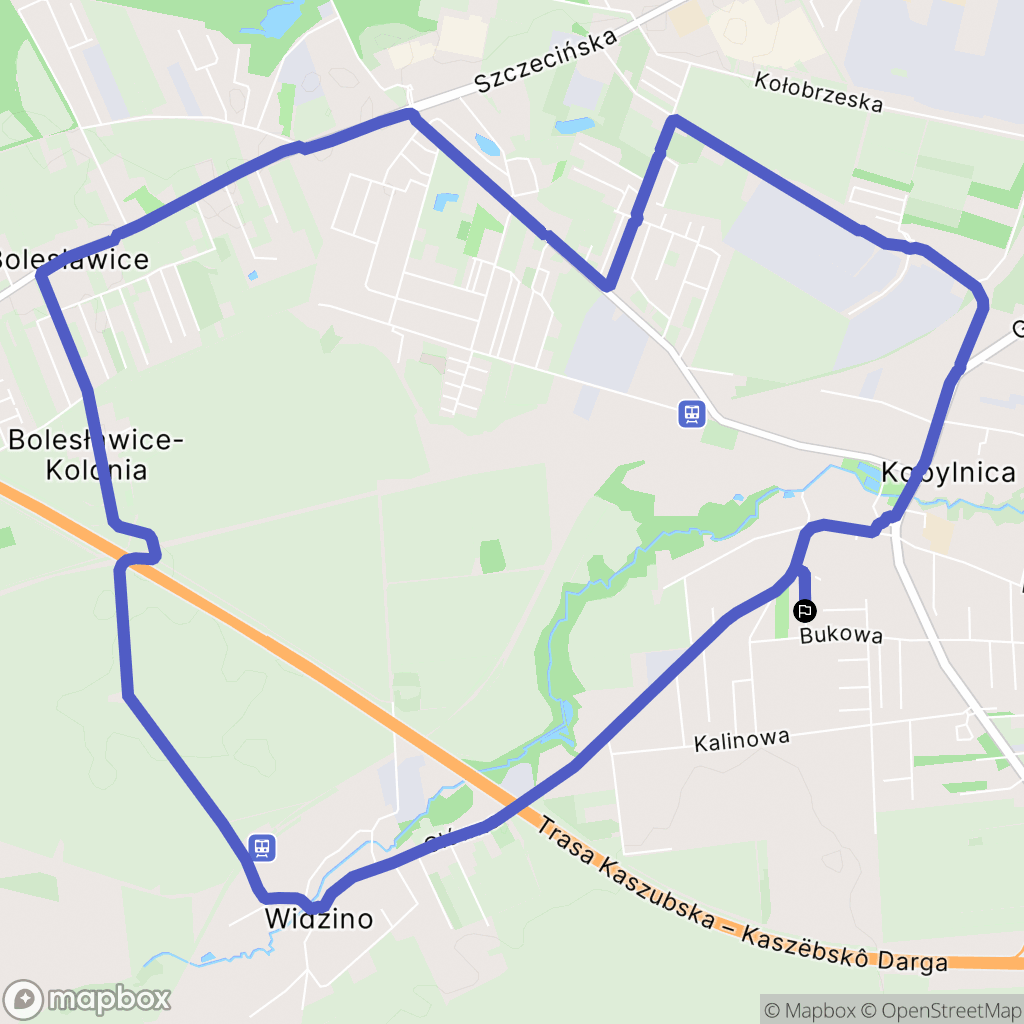 Kobylnica: mapa trasy - Poland