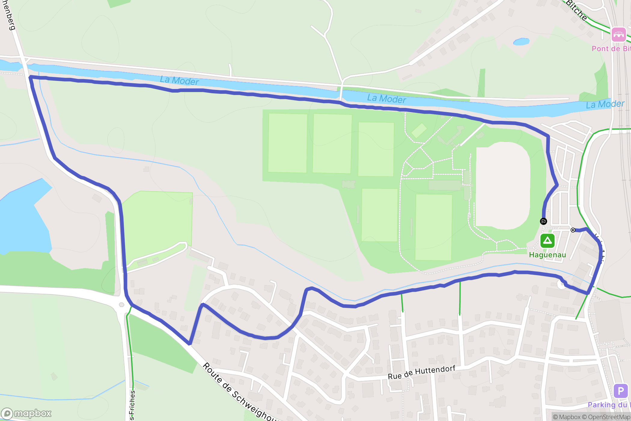 Haguenau : carte du parcours de randonnée - France