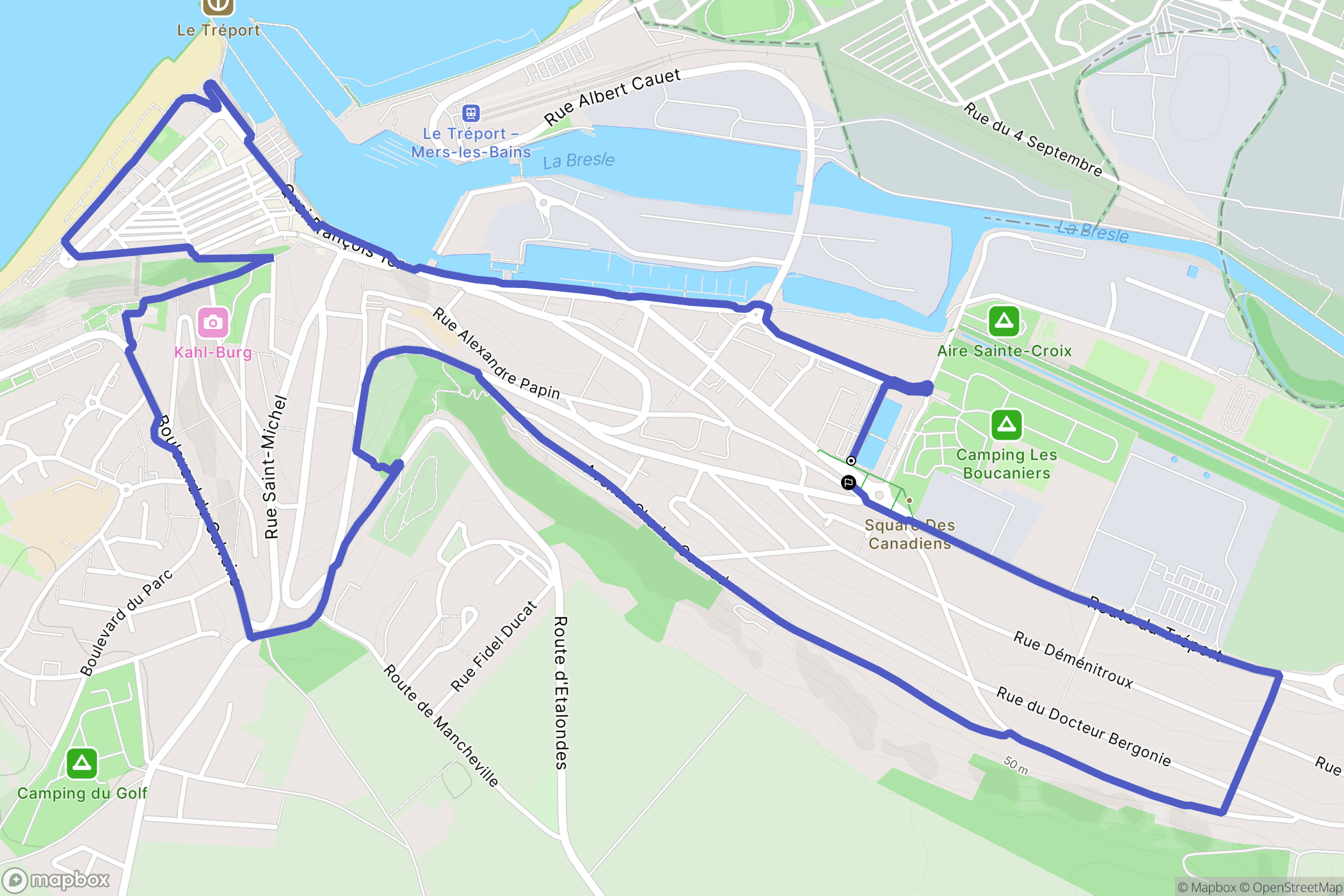 Le Tréport : carte du parcours de randonnée - France