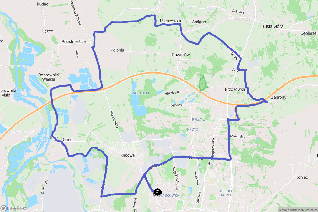 Tarnów: mapa trasy - Poland