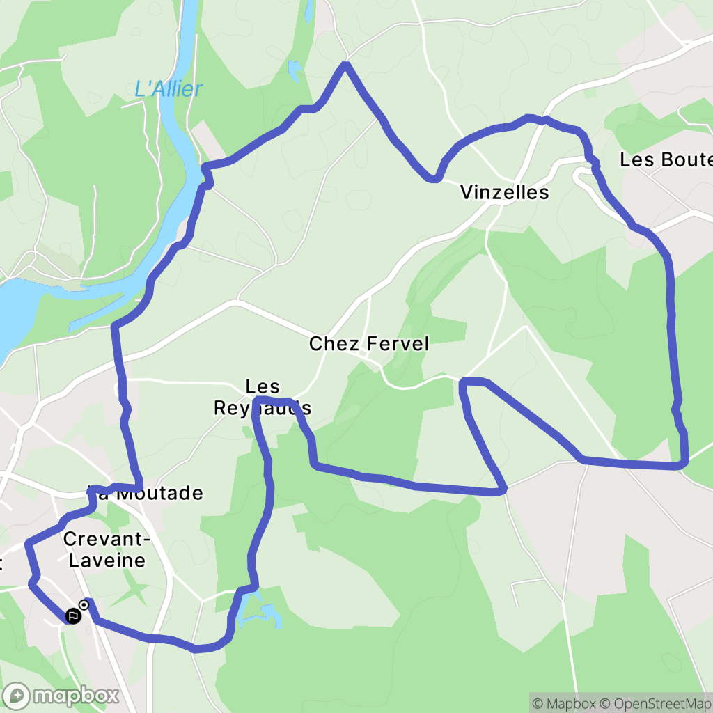 Crevant-Laveine : carte du parcours de randonnée - France
