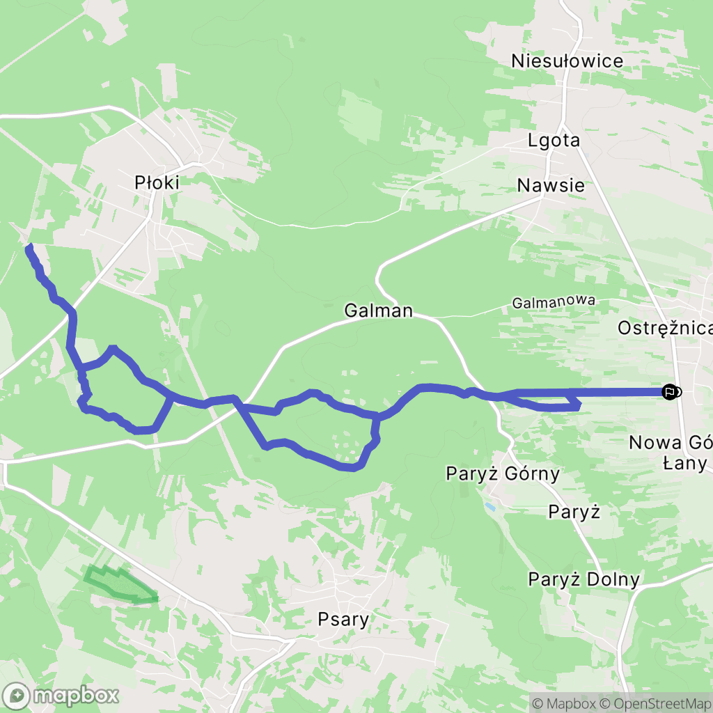 Ostrężnica: mapa trasy - Poland