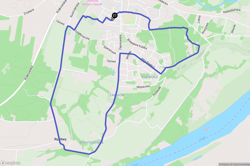 Połaniec: mapa trasy - Poland