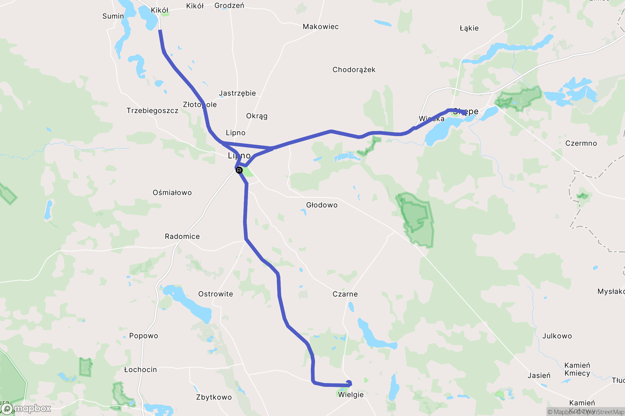 Lipno: mapa trasy - Poland