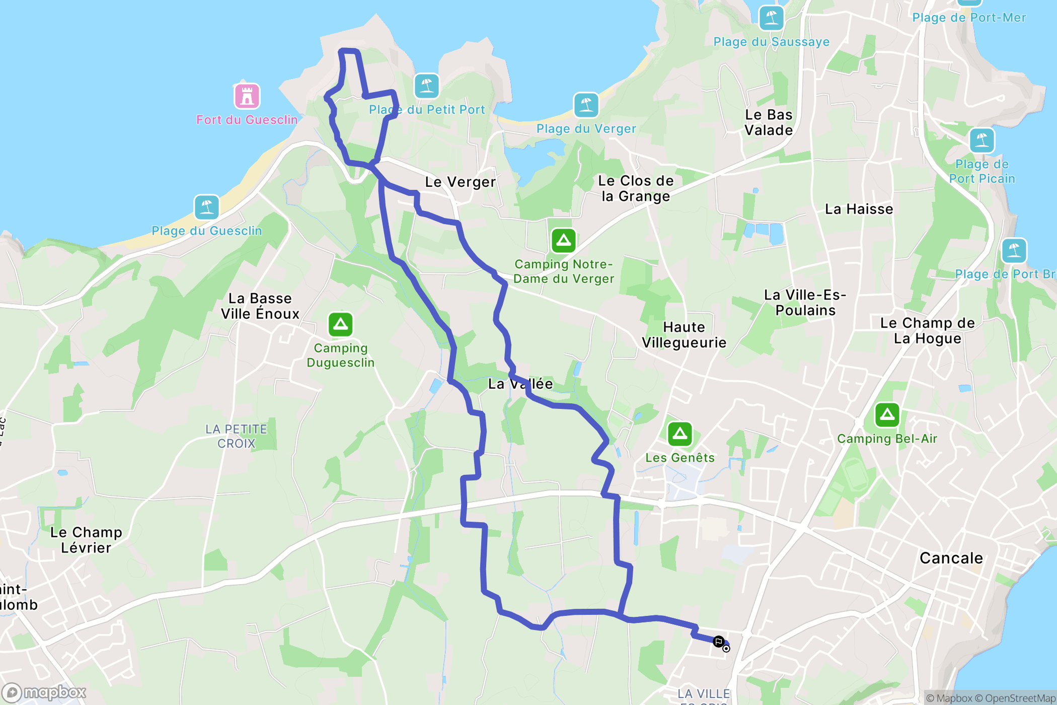 Cancale : carte du parcours de randonnée - France