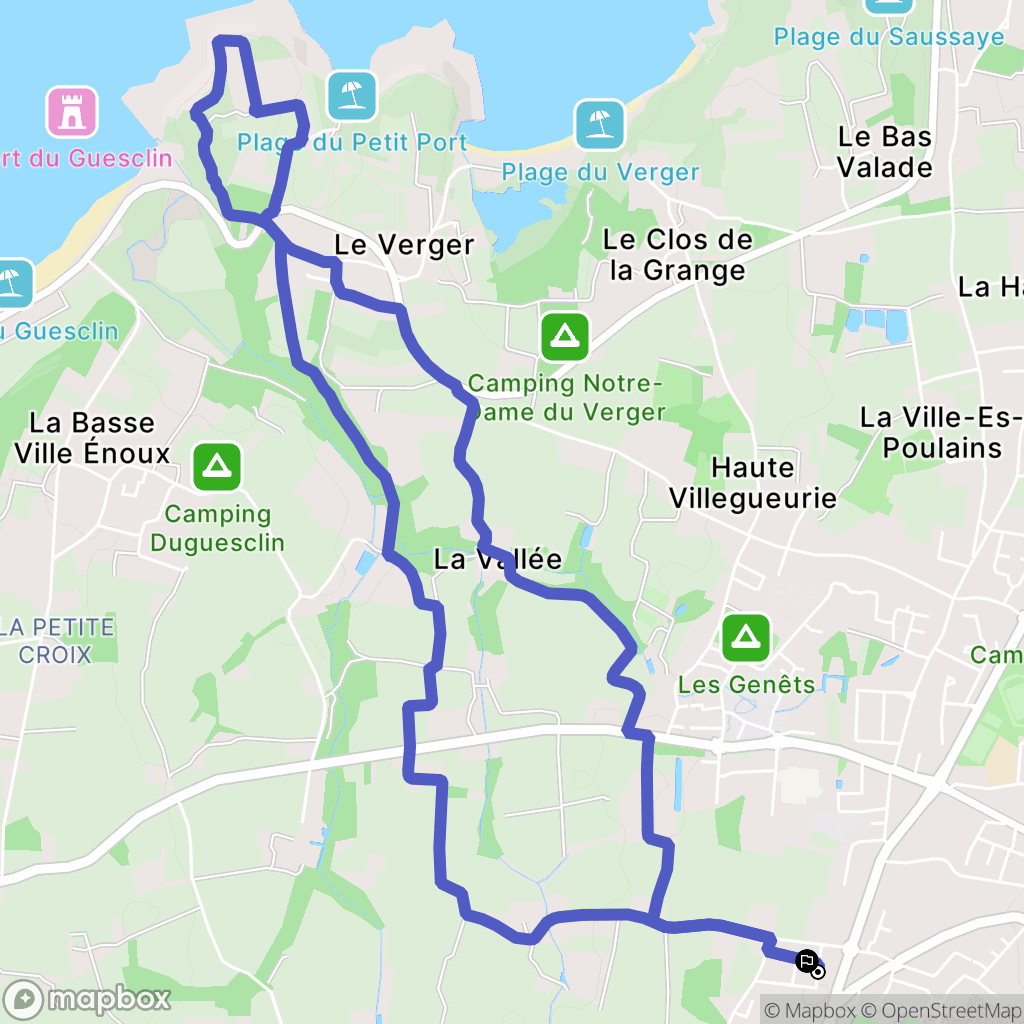 Cancale : carte du parcours de randonnée - France