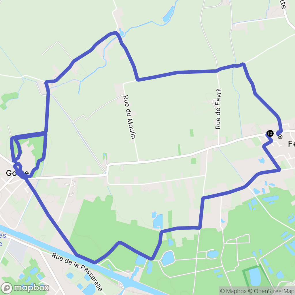 Festubert : carte du parcours de randonnée - France