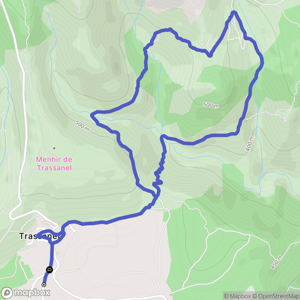 Trassanel : carte du parcours de randonnée - France
