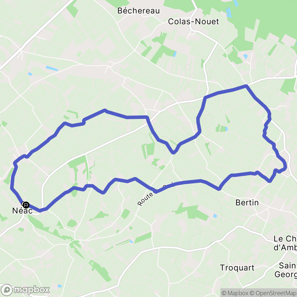 Néac : carte du parcours de randonnée - France