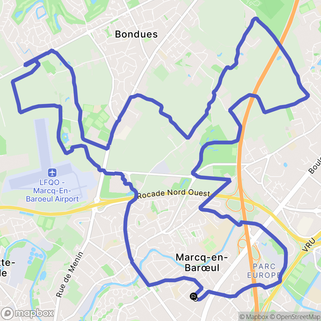 Marcq-en-Barœul : carte du parcours de randonnée - France
