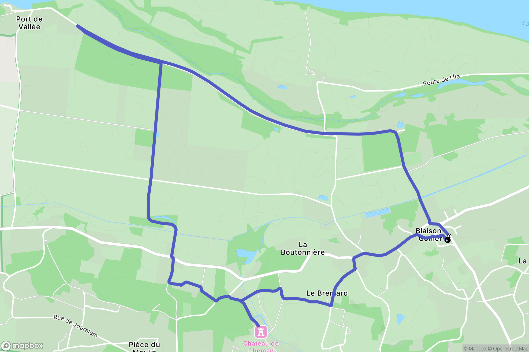 Blaison-Saint-Sulpice : carte du parcours de randonnée - France