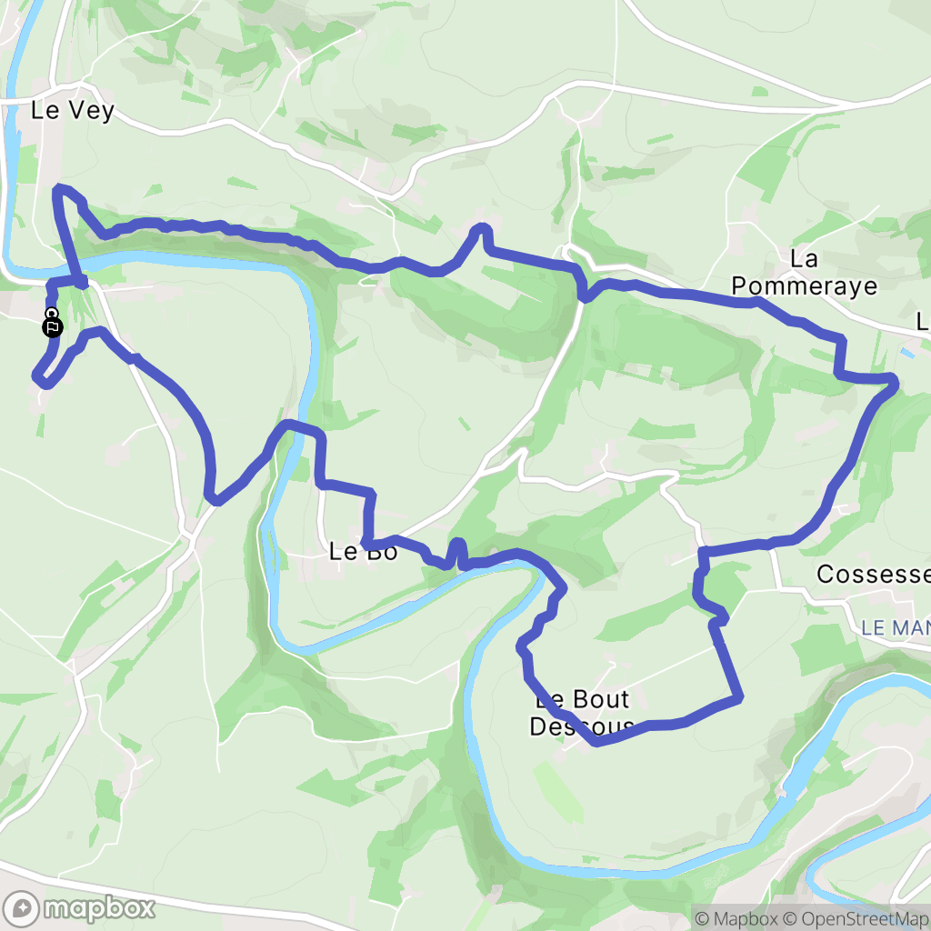Clécy : carte du parcours de randonnée - France