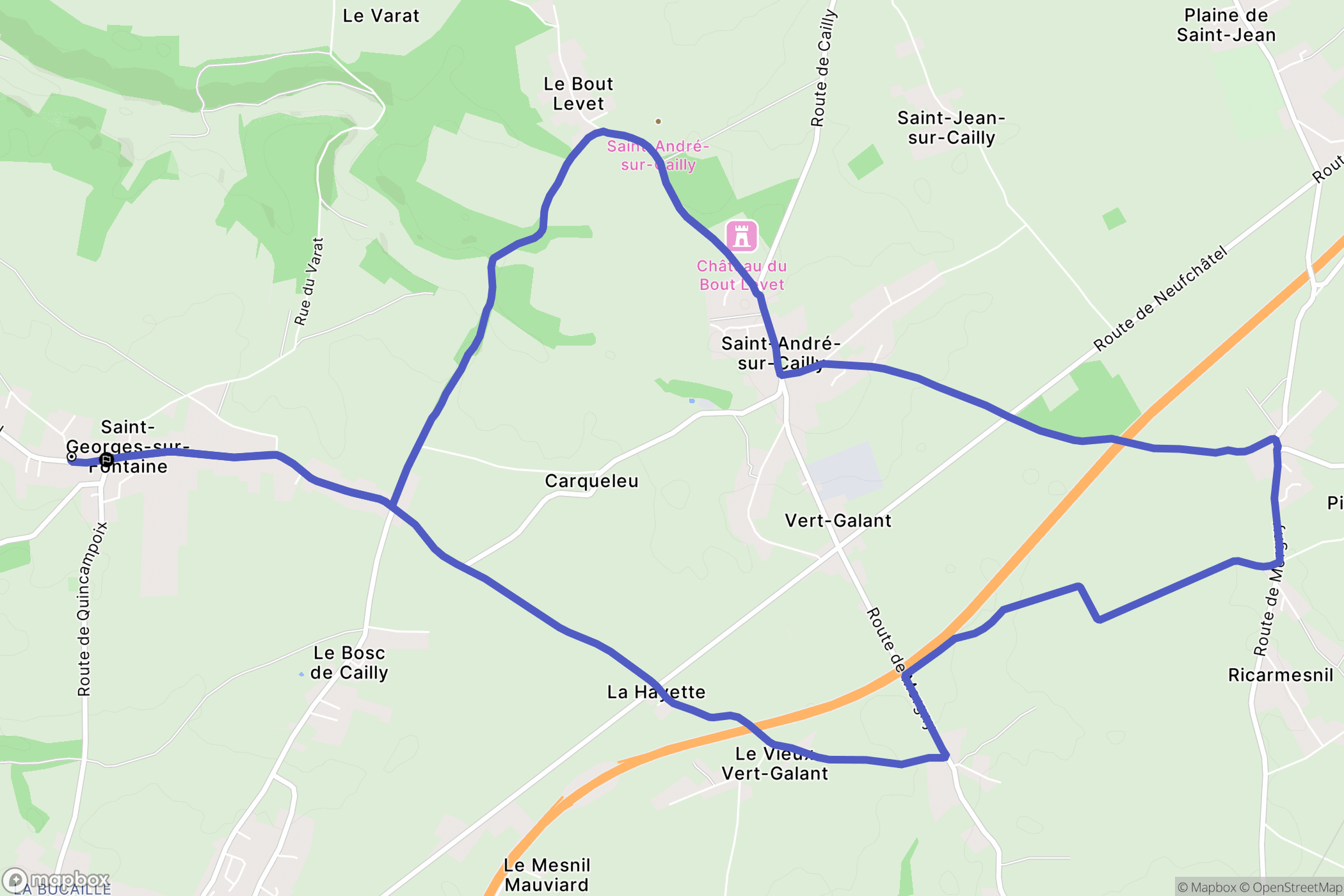 Saint-Georges-sur-Fontaine : carte du parcours de randonnée - France