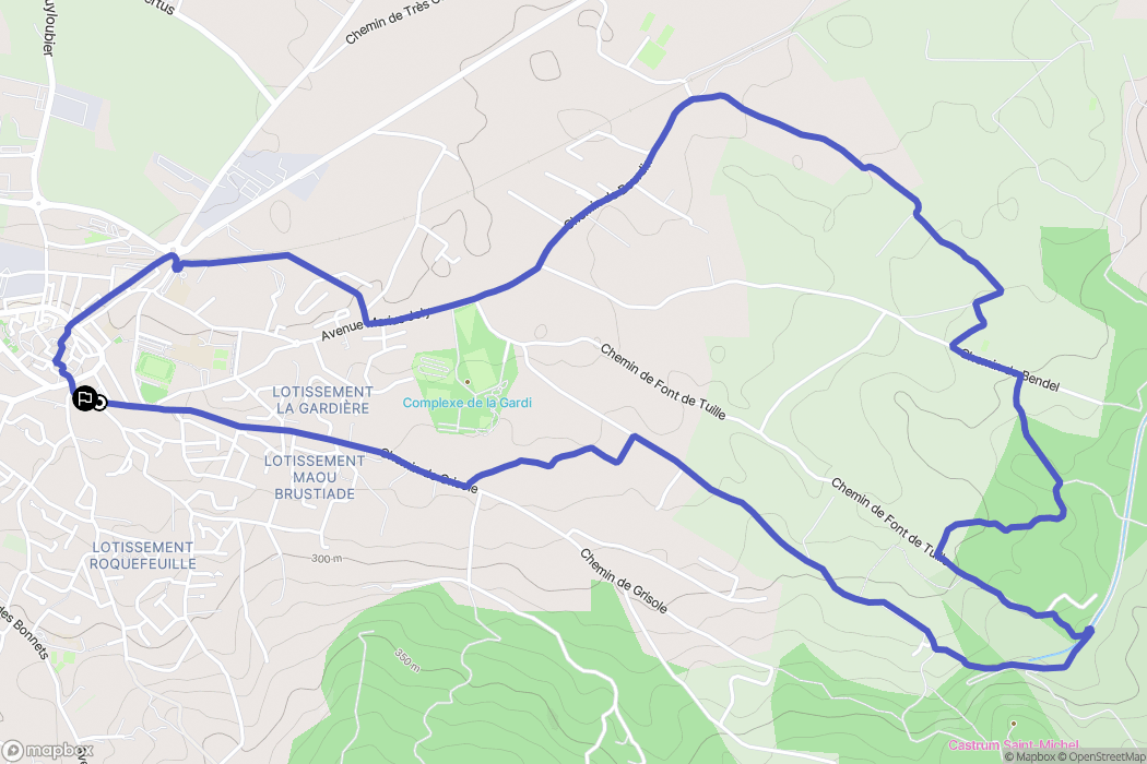 Trets : carte du parcours de randonnée - France