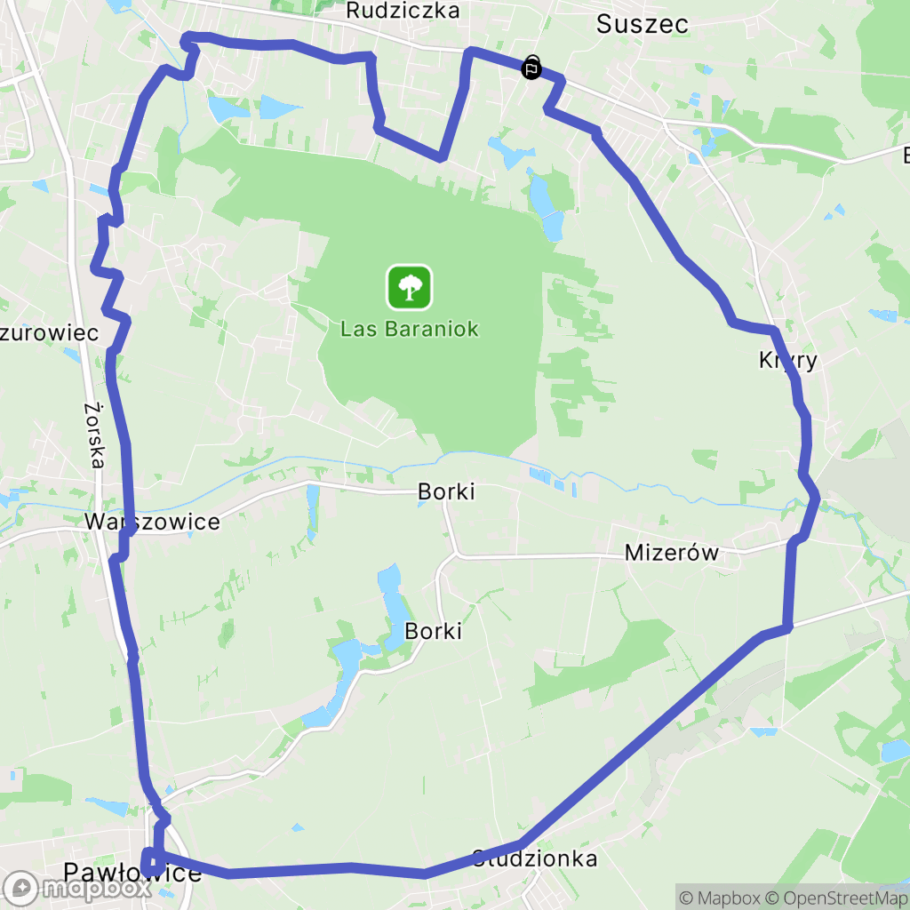 Suszec: mapa trasy - Poland