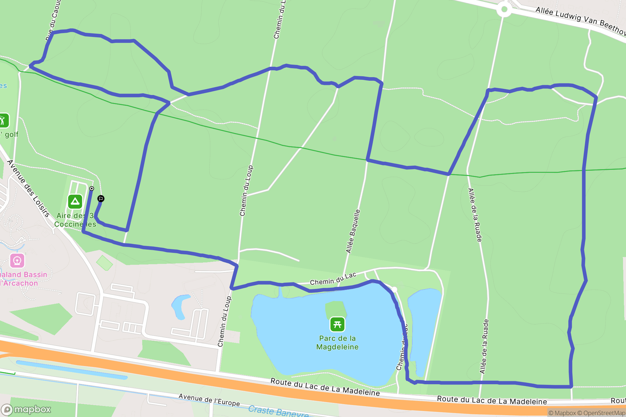 Gujan-Mestras : carte du parcours de randonnée - France