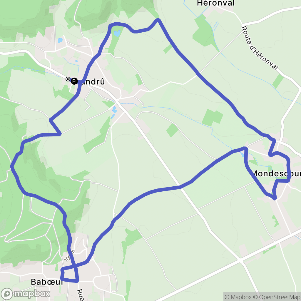 Grandrû : carte du parcours de randonnée - France