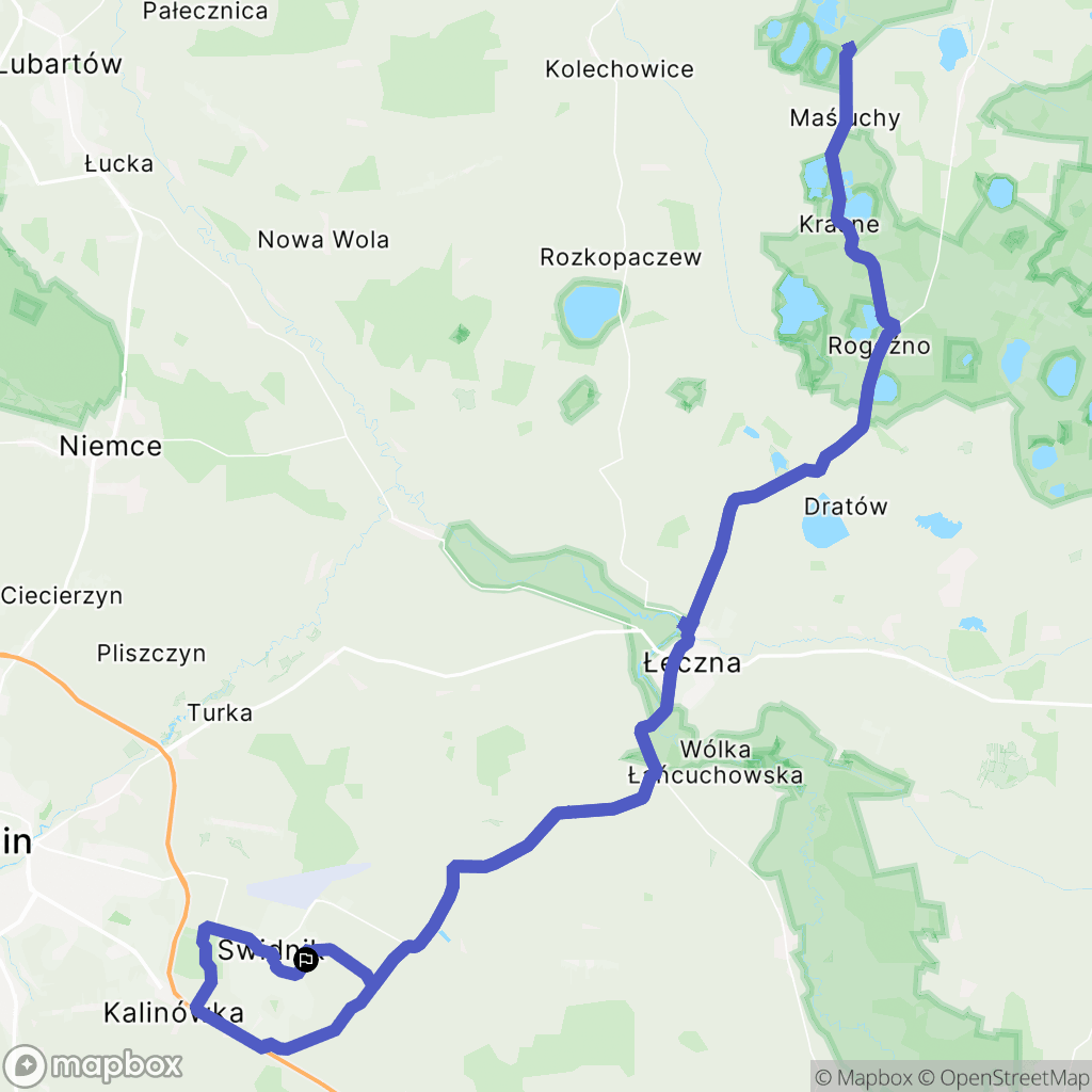 Świdnik: mapa trasy - Poland