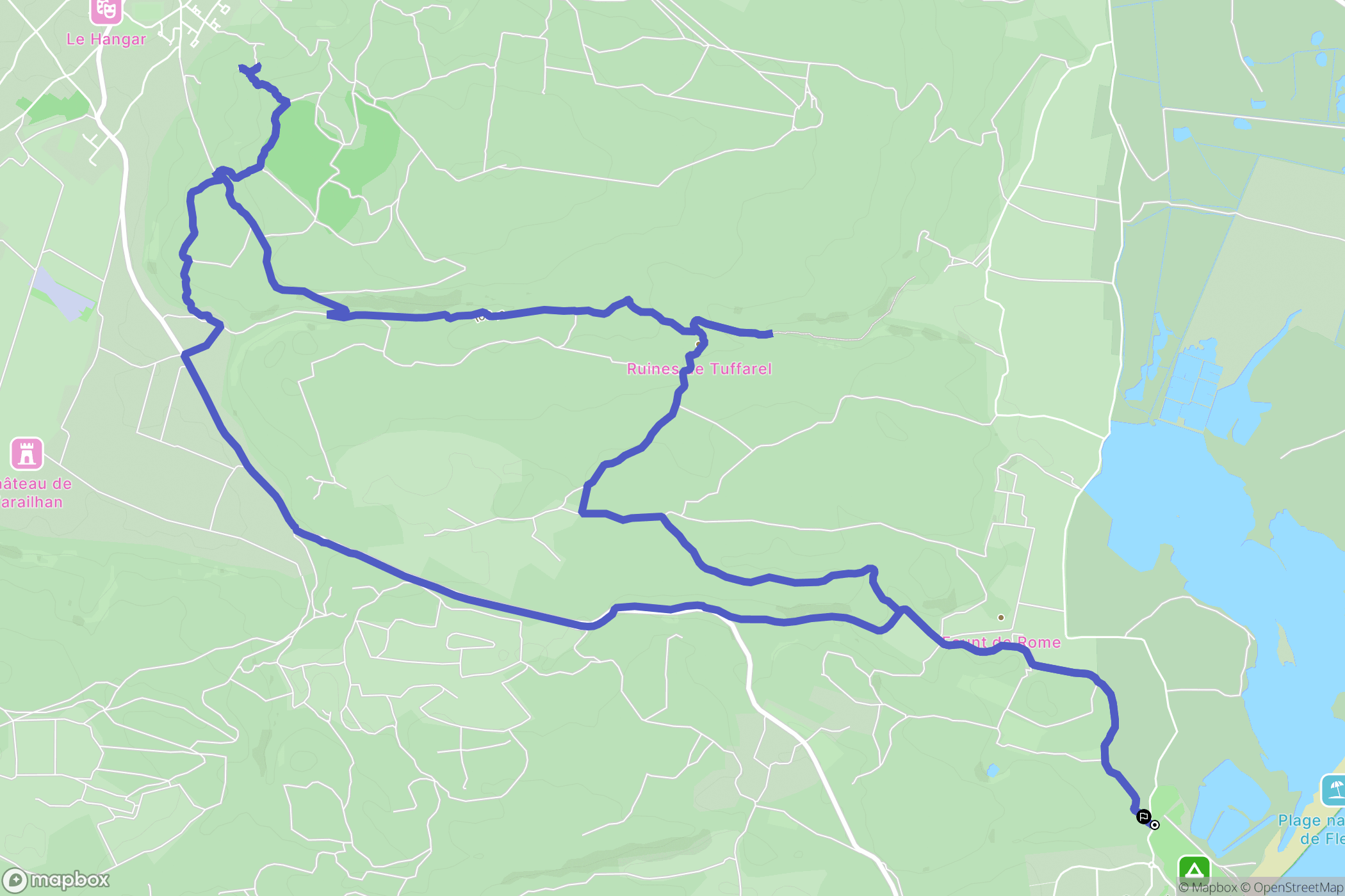 Fleury : carte du parcours de randonnée - France