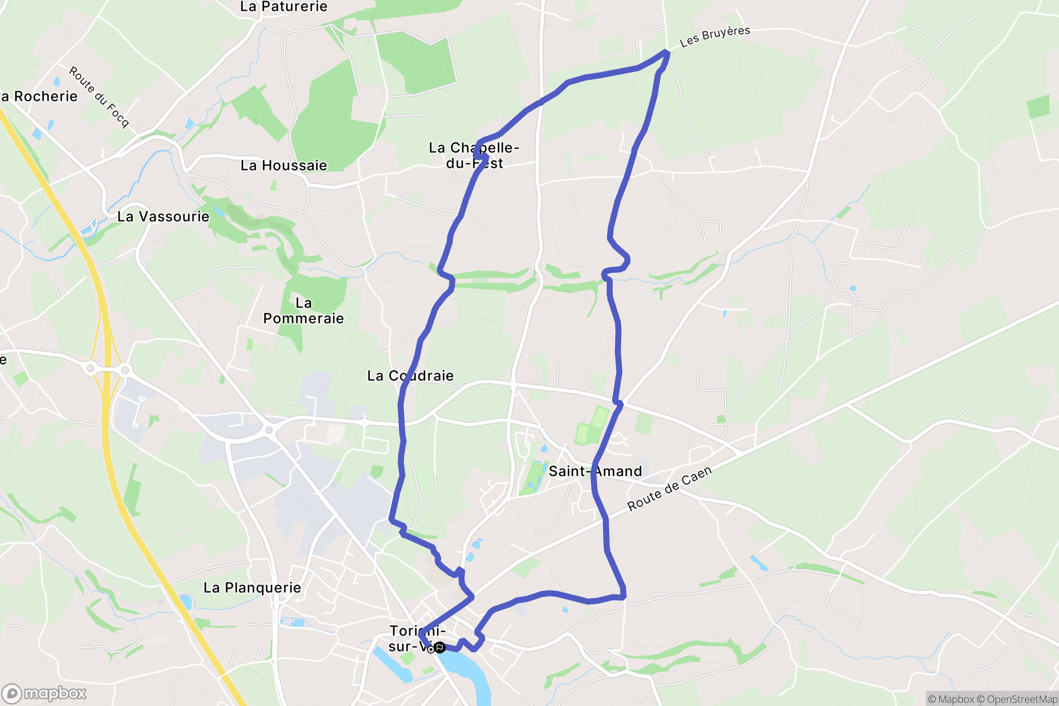 Torigny-les-Villes : carte du parcours de randonnée - France