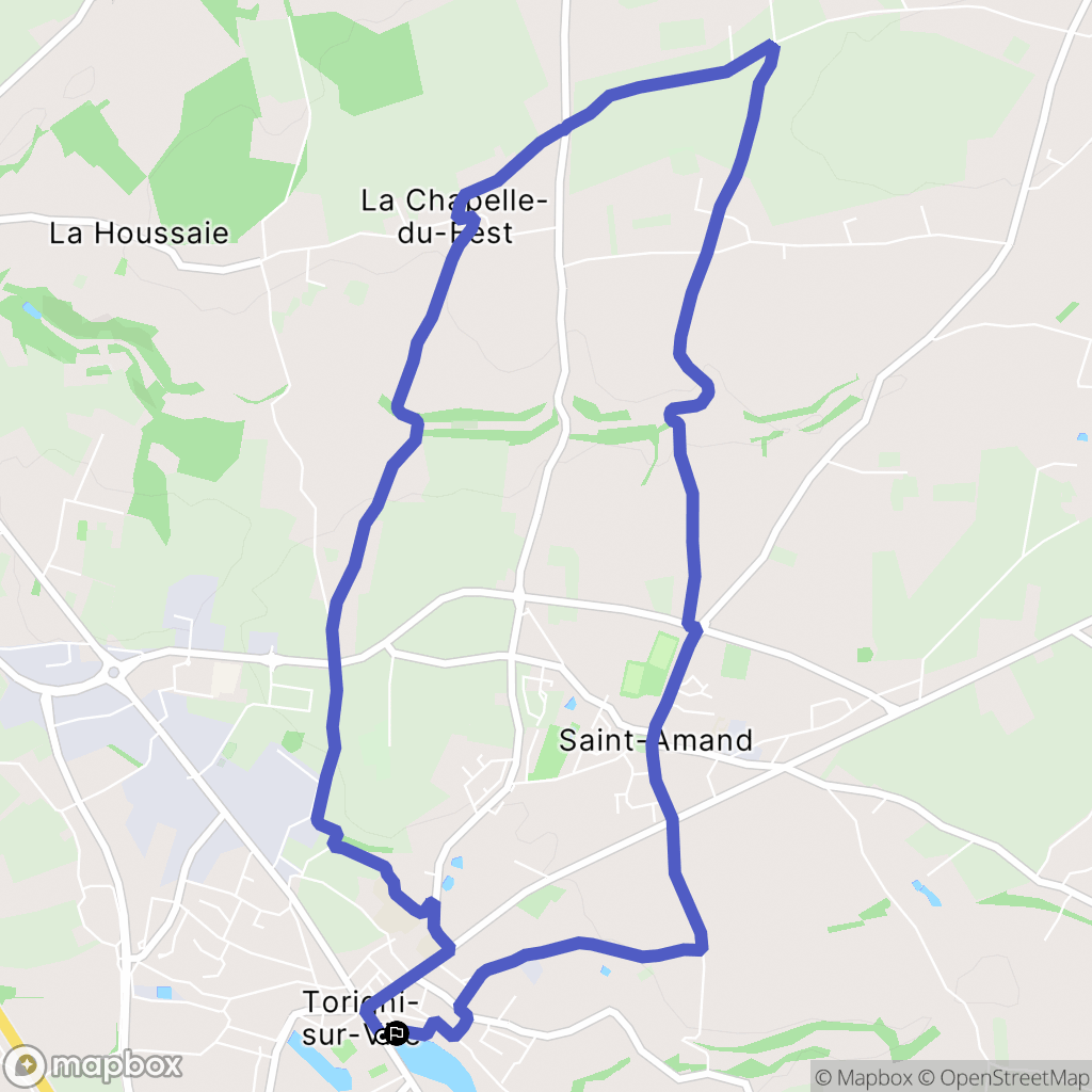 Torigny-les-Villes : carte du parcours de randonnée - France